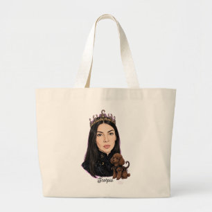 Scorpio Girl with Poodle – Zodiac Horoscope Large Tote Bag