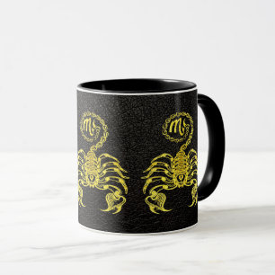 Scorpio Gold on Leather Mug