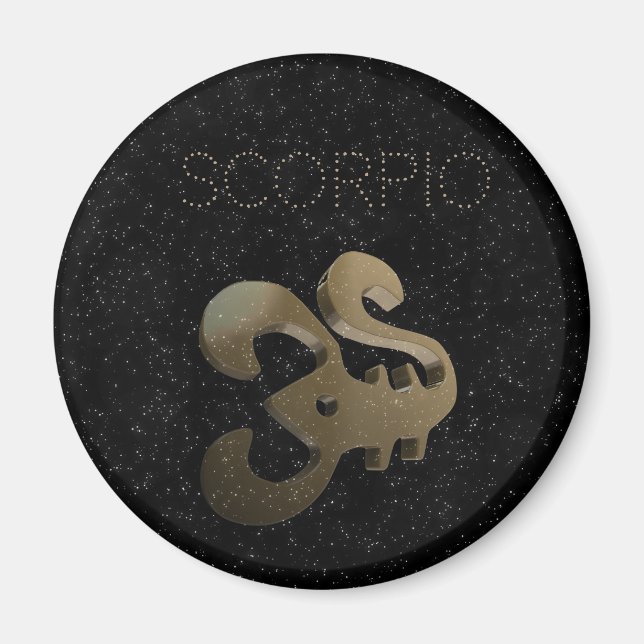 Scorpio golden sign magnet (Front)
