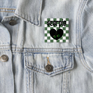 Scorpio Gothic Aesthetic Checkered Cherries Design 15 Cm Square Badge
