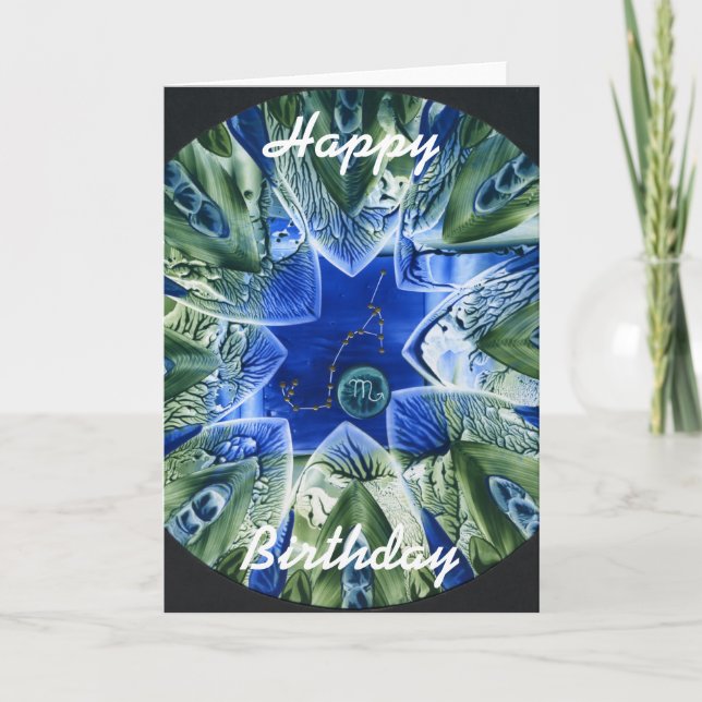 Scorpio, Happy, Birthday Card (Front)