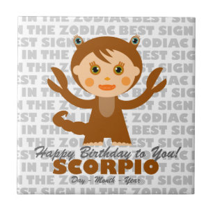 Scorpio Happy Birthday Ceramic Tile
