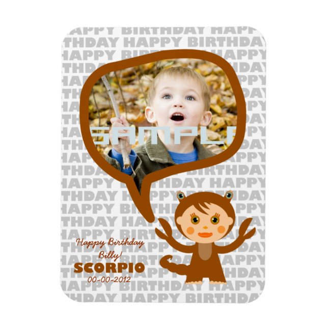 Scorpio Happy Birthday Keepsake for kids Magnet (Vertical)