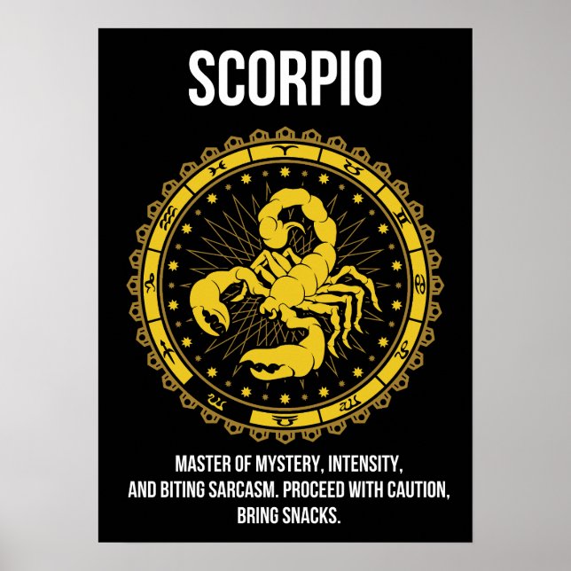 Scorpio - Horoscope, Funny Zodiac Sign Humour (Front)