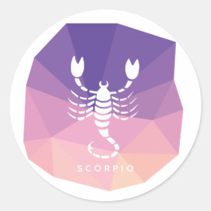 Scorpio horoscope sign modern sticker. classic round sticker