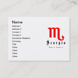 Scorpio, Horoscope, zodiac, astrology Business Card