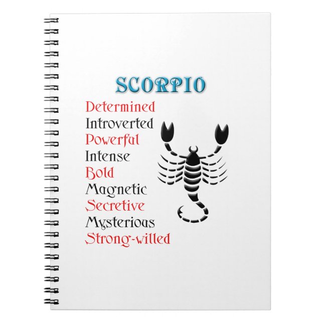 Scorpio Horoscope Zodiac Sign Notebook (Front)