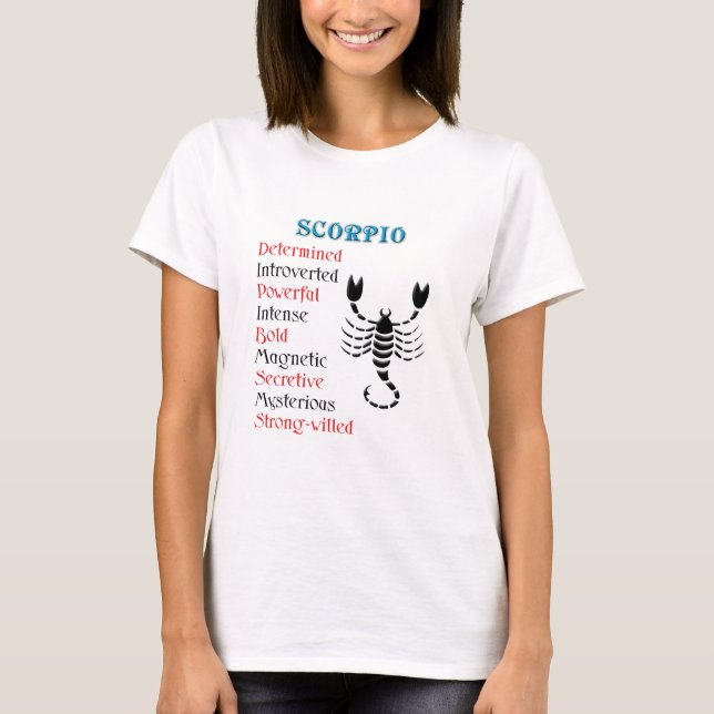Scorpio Horoscope Zodiac Sign T-Shirt (Front)