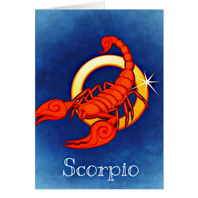Scorpio in Blue Greeting Card (Front)