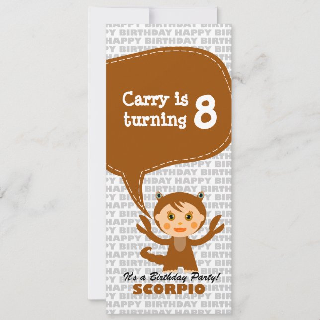 Scorpio Invitation Birthday Party (Front)