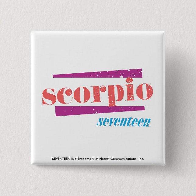 Scorpio LtPink 15 Cm Square Badge (Front)