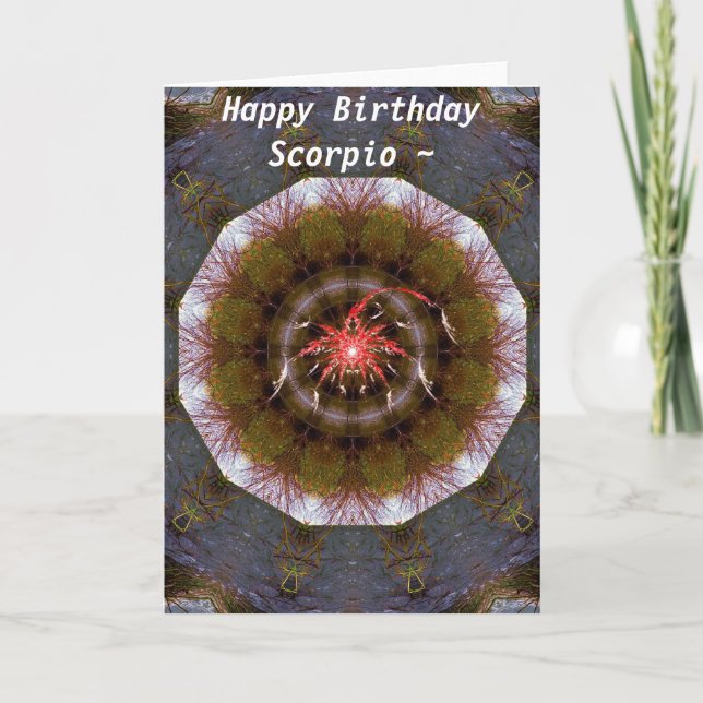 Scorpio Mandala Birthday Card (Front)