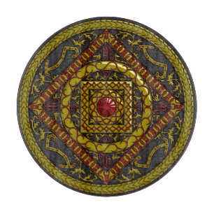 Scorpio Mandala Glass Cutting Board