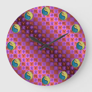 Scorpio & Metal Boar Large Clock