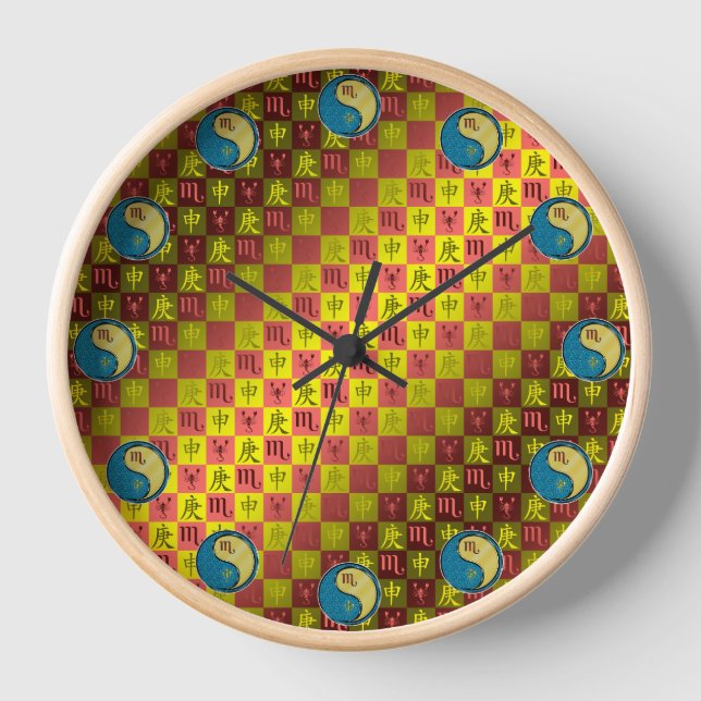 Scorpio & Metal Monkey Clock (Front)