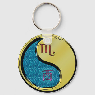 Scorpio & Metal Rooster Key Ring