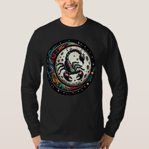 Scorpio Moon Zodiac Sign With Colourful Swirling D T-Shirt