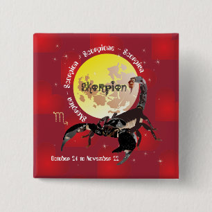 Scorpio October 24 to November 22 Button