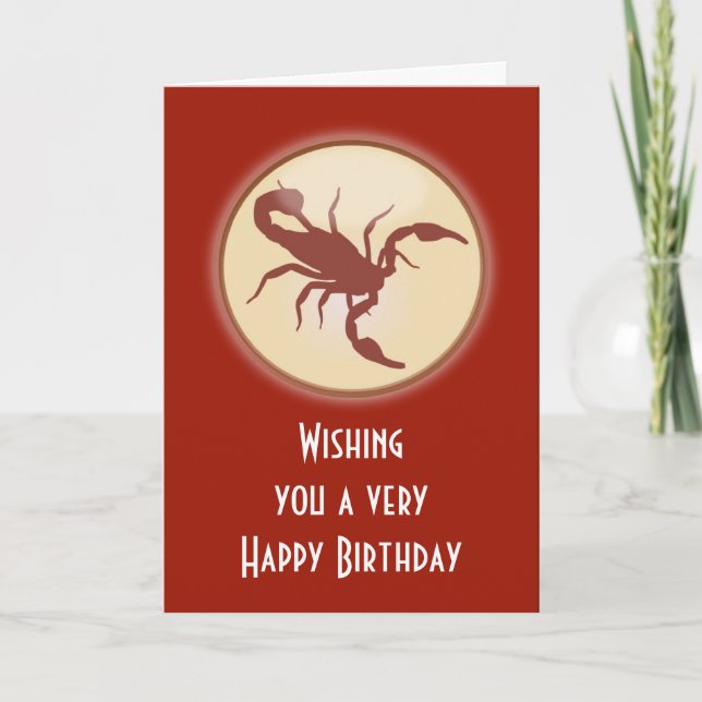 Scorpio October November Birthday with zodiac sign Card (Front)