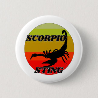 Scorpio on vintage sunset-happy birthday 6 cm round badge