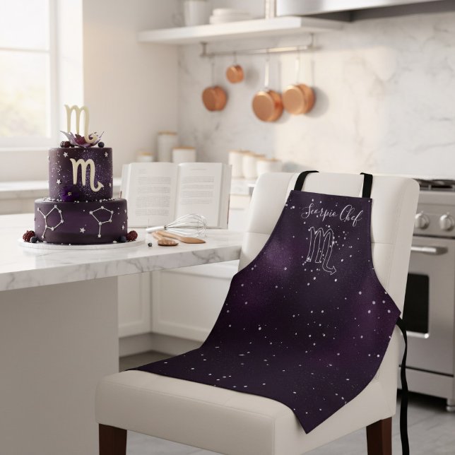 Scorpio Personalised Astrology Zodiac Sign Apron (Perfect gift for the Scorpio that loves astrology and baking. Just add their name)
