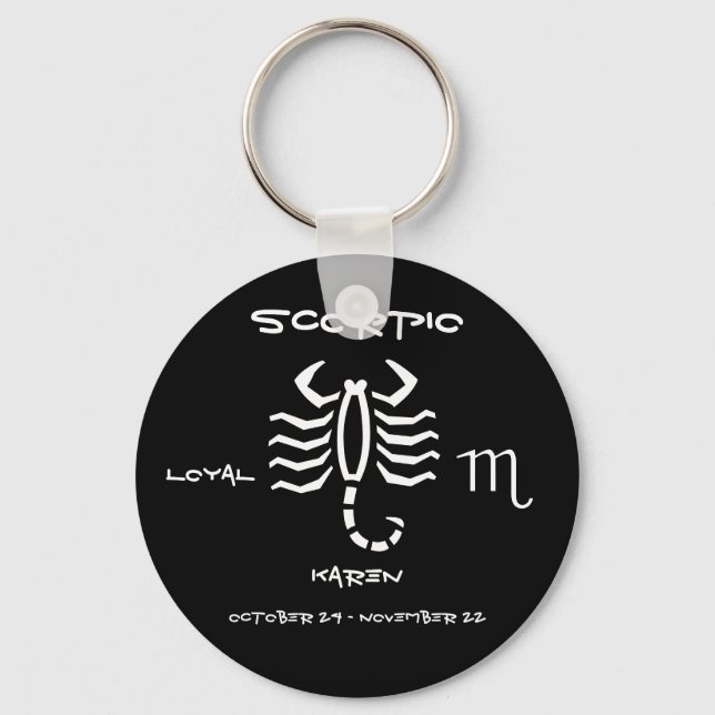 Scorpio Personalised Key Ring (Front)