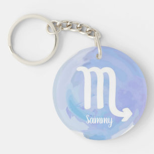 Scorpio Personalised Watercolor Zodiac Sign Key Ring