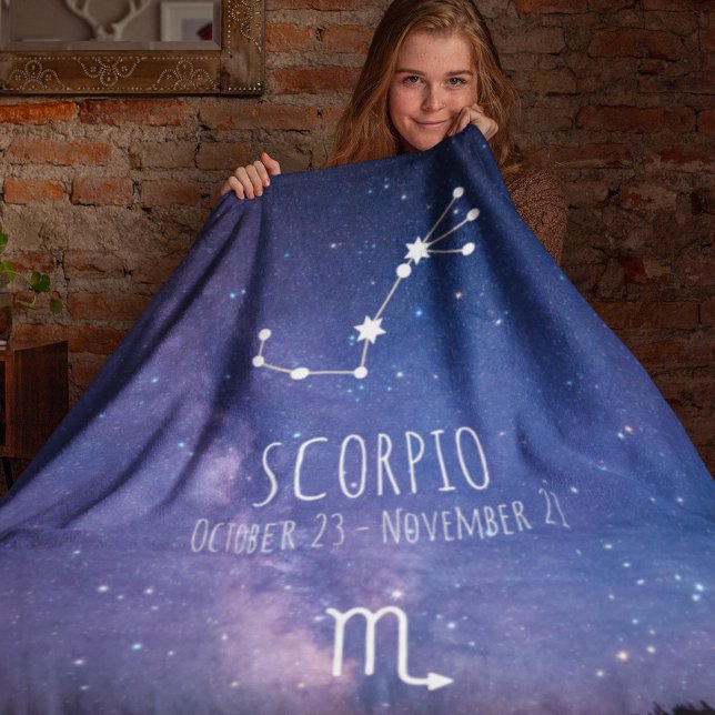 Scorpio | Personalised Zodiac Constellation Fleece Blanket (Creator Uploaded)