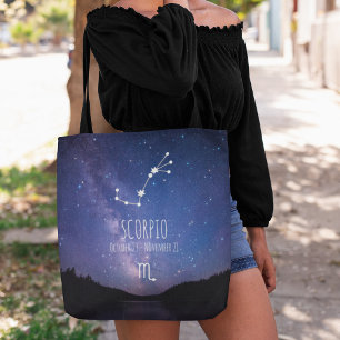 Scorpio Personalised Zodiac Constellation Tote Bag