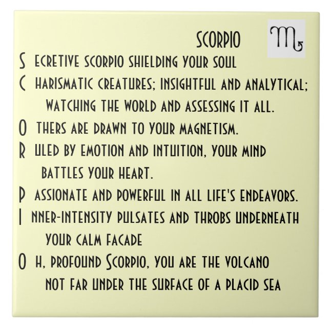 Scorpio poem tile (Front)