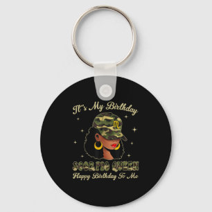 Scorpio Queen Locd Black Woman Camo Cap Zodiac Sig Key Ring