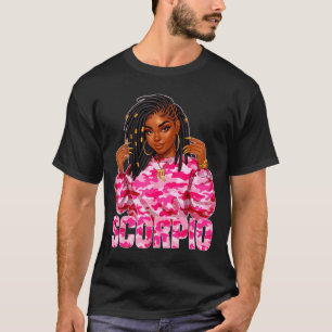 Scorpio Queen Loc'd Black Woman Graphic Art T-Shirt
