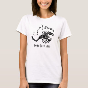 Scorpio Scorpion Constellation with Text Birthday T-Shirt