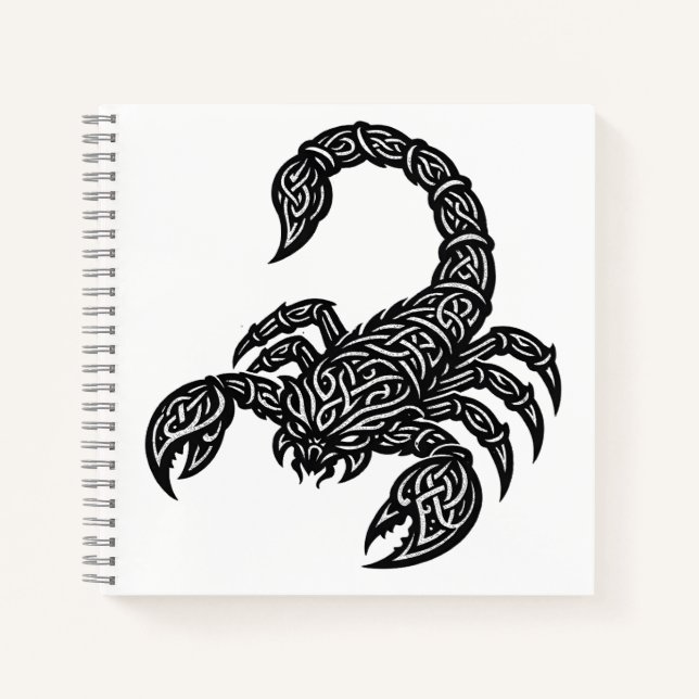 Scorpio Scorpion Sigil — Mythic Zodiac Inkwork Notebook (Front)