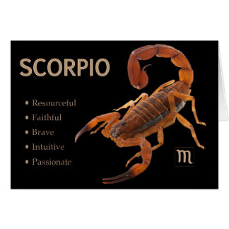 Scorpio/Scorpion Zodiac Card with Characteristics