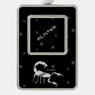 Scorpio Scorpion Zodiac Design Blank Inside Silver Plated Framed Ornament