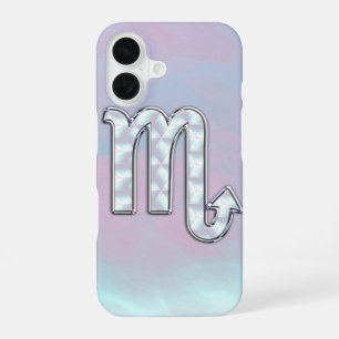 Scorpio Sign in Mother of Pearl Style iPhone 16 Case