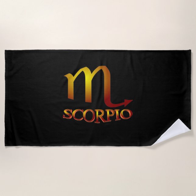 Scorpio Star Gold Beach Towel (Front)