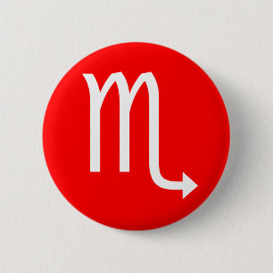 Scorpio Symbol 6 Cm Round Badge