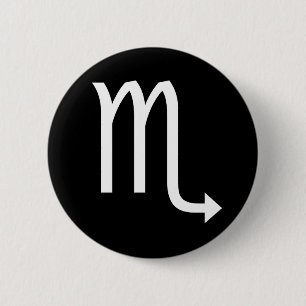 Scorpio Symbol 6 Cm Round Badge