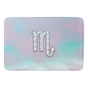 Scorpio Symbol in Mother of Pearl Style Decor Bath Mat