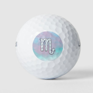 Scorpio Symbol in Mother of Pearl Style Decor Golf Balls
