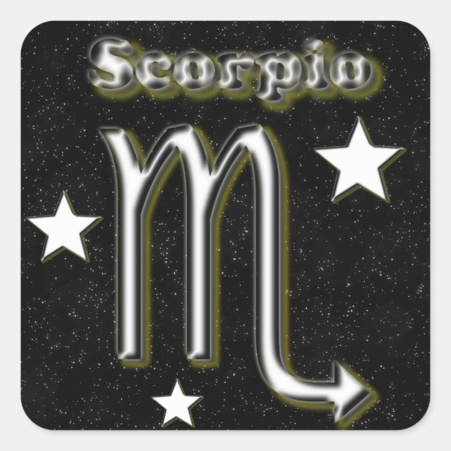 Scorpio symbol square sticker (Front)