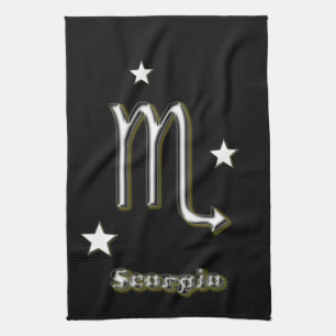 Scorpio symbol tea towel