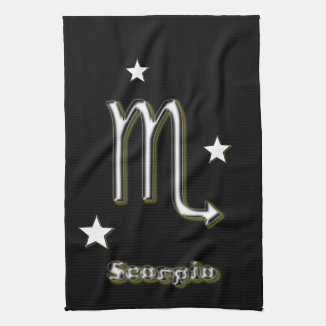 Scorpio symbol tea towel (Vertical)