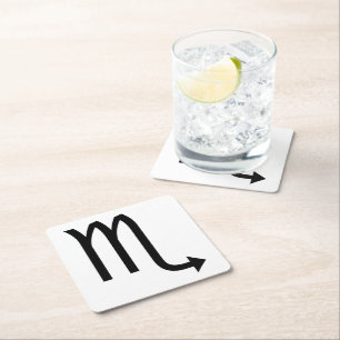 Scorpio Symbol Zodiac Square Paper Coaster