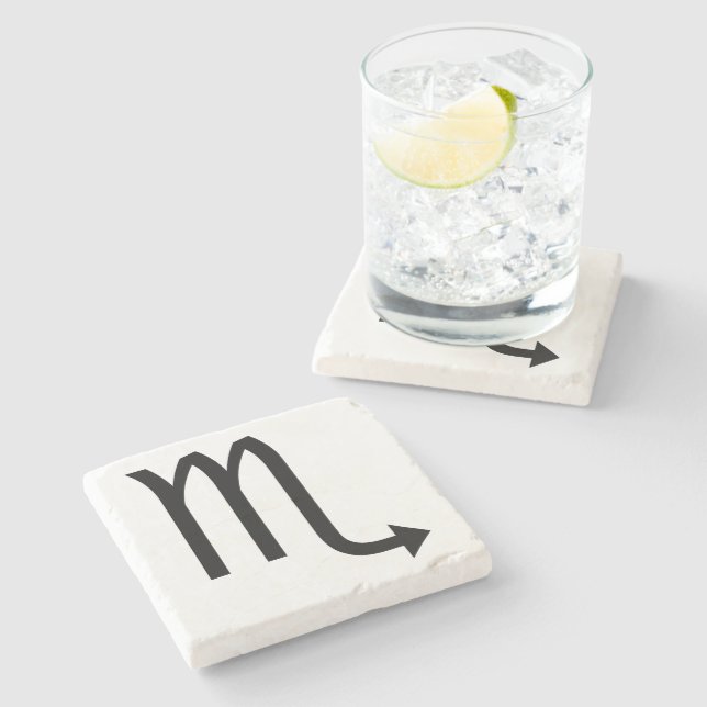 Scorpio Symbol Zodiac Stone Coaster (Side)