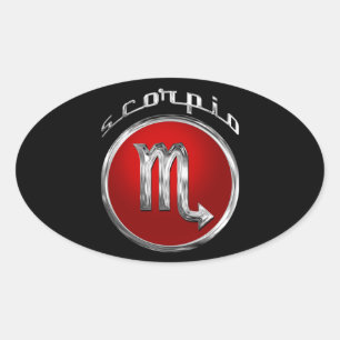 Scorpio - The Scorpion Oval Sticker