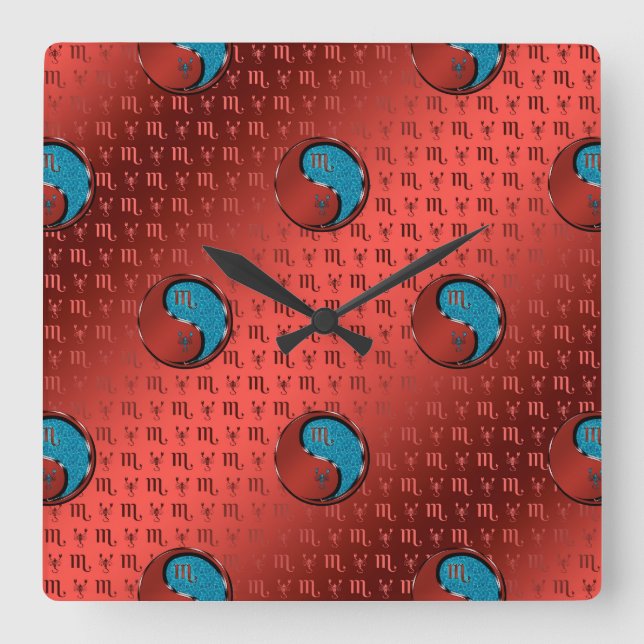 Scorpio the Scorpion Square Wall Clock (Front)