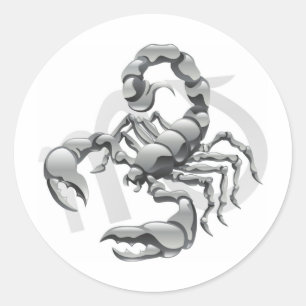 Scorpio the scorpion star or birth sign classic round sticker